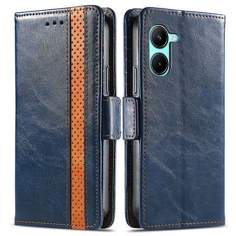 Funda de Cuero Cartera con Soporte Carcasa S02D para Realme C33 Azul