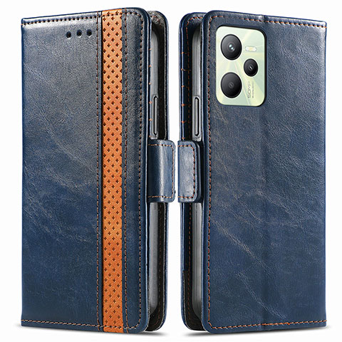 Funda de Cuero Cartera con Soporte Carcasa S02D para Realme C35 Azul