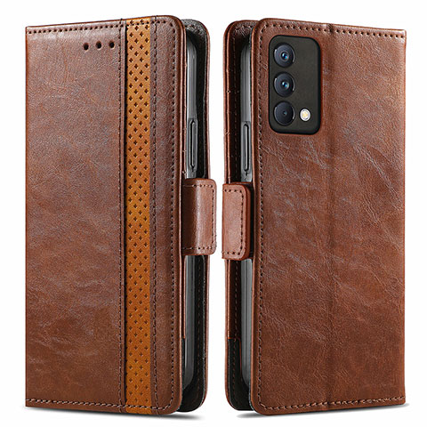 Funda de Cuero Cartera con Soporte Carcasa S02D para Realme GT Master 5G Marron