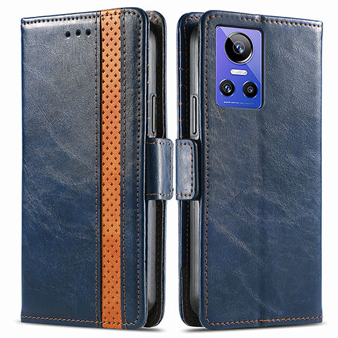 Funda de Cuero Cartera con Soporte Carcasa S02D para Realme GT Neo3 5G Azul