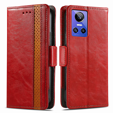 Funda de Cuero Cartera con Soporte Carcasa S02D para Realme GT Neo3 5G Rojo