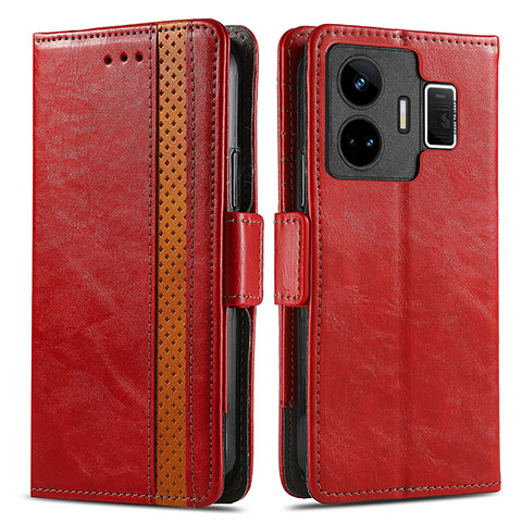 Funda de Cuero Cartera con Soporte Carcasa S02D para Realme GT Neo5 5G Rojo