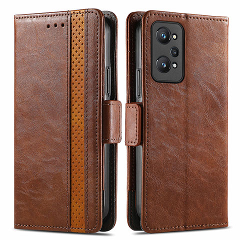 Funda de Cuero Cartera con Soporte Carcasa S02D para Realme GT2 5G Marron