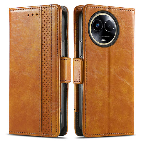 Funda de Cuero Cartera con Soporte Carcasa S02D para Realme V50 5G Marron Claro