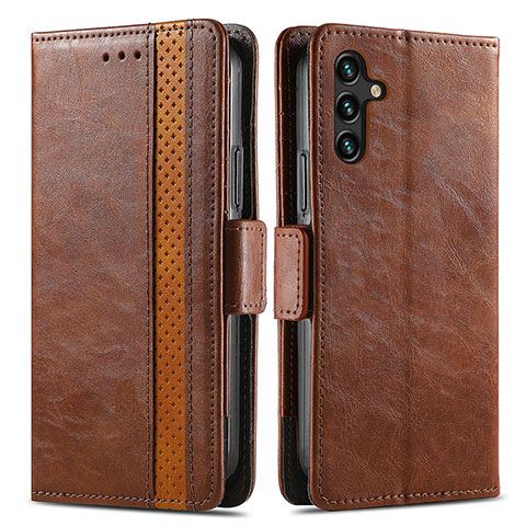 Funda de Cuero Cartera con Soporte Carcasa S02D para Samsung Galaxy A04s Marron