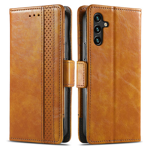 Funda de Cuero Cartera con Soporte Carcasa S02D para Samsung Galaxy A04s Marron Claro