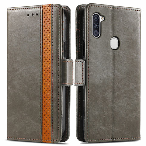 Funda de Cuero Cartera con Soporte Carcasa S02D para Samsung Galaxy A11 Gris