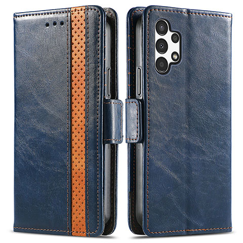 Funda de Cuero Cartera con Soporte Carcasa S02D para Samsung Galaxy A13 4G Azul