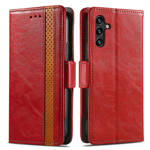 Funda de Cuero Cartera con Soporte Carcasa S02D para Samsung Galaxy A13 5G Rojo