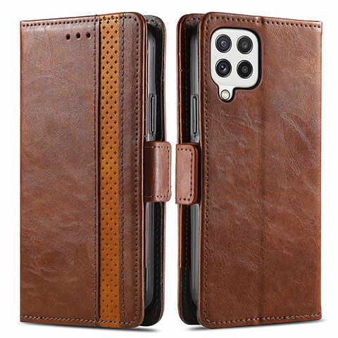 Funda de Cuero Cartera con Soporte Carcasa S02D para Samsung Galaxy A22 4G Marron