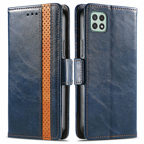 Funda de Cuero Cartera con Soporte Carcasa S02D para Samsung Galaxy A22s 5G Azul