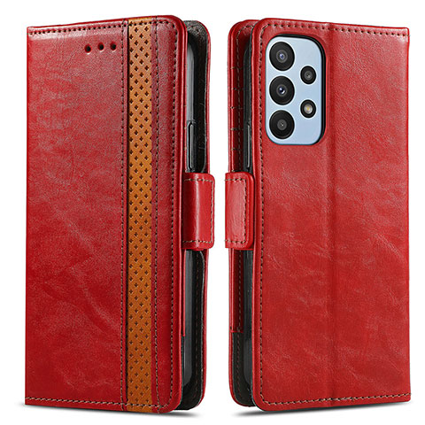 Funda de Cuero Cartera con Soporte Carcasa S02D para Samsung Galaxy A23 5G Rojo