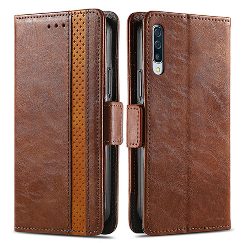 Funda de Cuero Cartera con Soporte Carcasa S02D para Samsung Galaxy A30S Marron