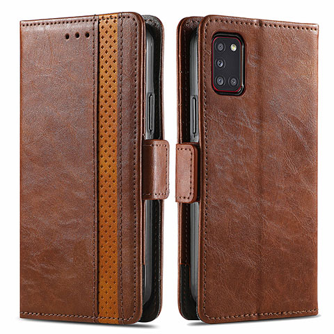 Funda de Cuero Cartera con Soporte Carcasa S02D para Samsung Galaxy A31 Marron