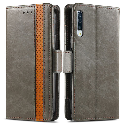 Funda de Cuero Cartera con Soporte Carcasa S02D para Samsung Galaxy A50 Gris