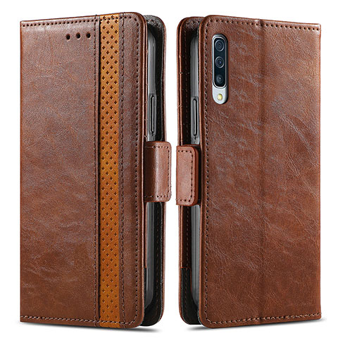 Funda de Cuero Cartera con Soporte Carcasa S02D para Samsung Galaxy A70 Marron