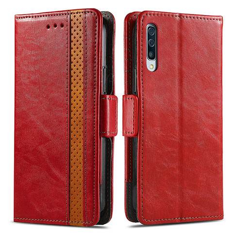 Funda de Cuero Cartera con Soporte Carcasa S02D para Samsung Galaxy A70 Rojo