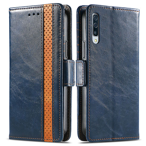 Funda de Cuero Cartera con Soporte Carcasa S02D para Samsung Galaxy A70S Azul