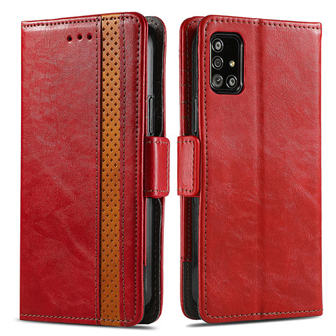 Funda de Cuero Cartera con Soporte Carcasa S02D para Samsung Galaxy A71 5G Rojo