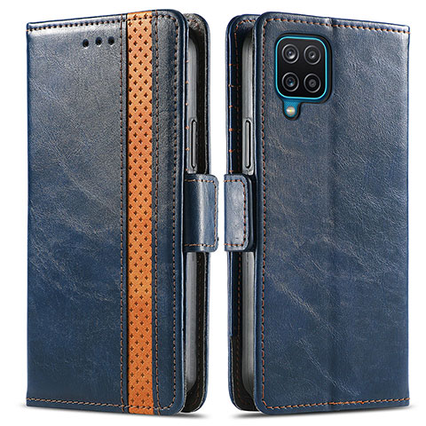 Funda de Cuero Cartera con Soporte Carcasa S02D para Samsung Galaxy M12 Azul