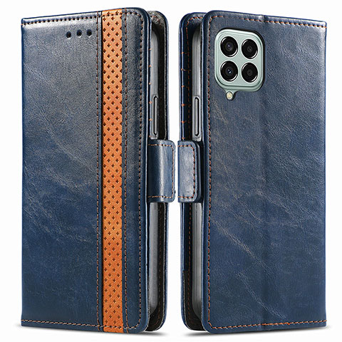 Funda de Cuero Cartera con Soporte Carcasa S02D para Samsung Galaxy M33 5G Azul