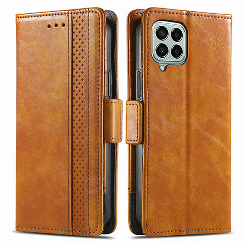 Funda de Cuero Cartera con Soporte Carcasa S02D para Samsung Galaxy M33 5G Marron Claro