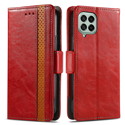 Funda de Cuero Cartera con Soporte Carcasa S02D para Samsung Galaxy M53 5G Rojo