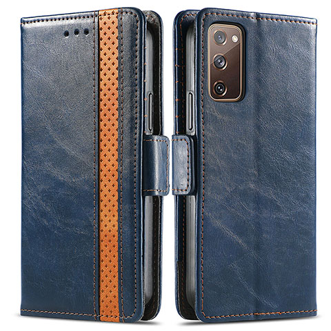 Funda de Cuero Cartera con Soporte Carcasa S02D para Samsung Galaxy S20 FE (2022) 5G Azul