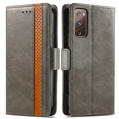 Funda de Cuero Cartera con Soporte Carcasa S02D para Samsung Galaxy S20 FE (2022) 5G Gris