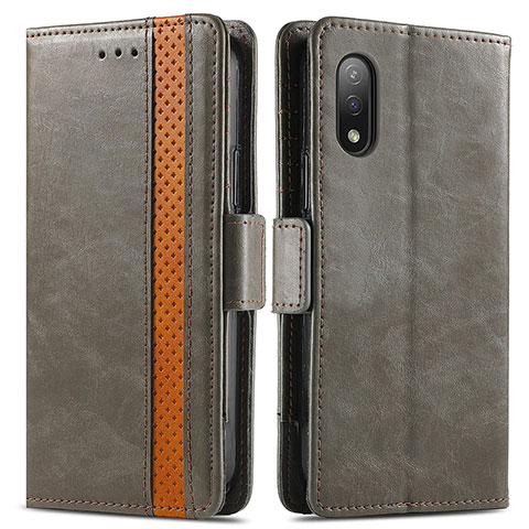 Funda de Cuero Cartera con Soporte Carcasa S02D para Sony Xperia Ace II Gris