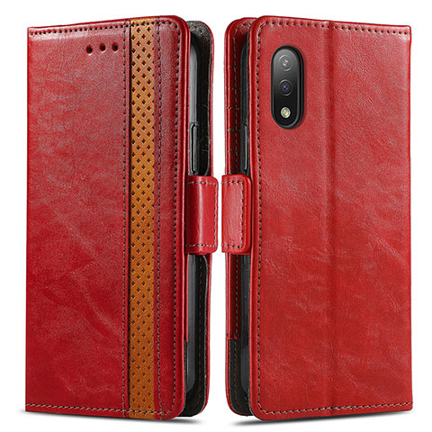 Funda de Cuero Cartera con Soporte Carcasa S02D para Sony Xperia Ace II Rojo