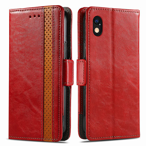 Funda de Cuero Cartera con Soporte Carcasa S02D para Sony Xperia Ace III Rojo