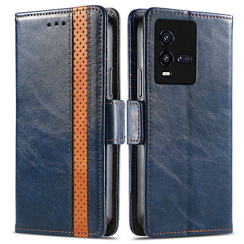 Funda de Cuero Cartera con Soporte Carcasa S02D para Vivo iQOO 9T 5G Azul