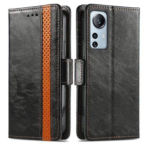 Funda de Cuero Cartera con Soporte Carcasa S02D para Xiaomi Mi 12 5G Negro