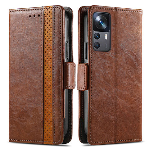 Funda de Cuero Cartera con Soporte Carcasa S02D para Xiaomi Mi 12T 5G Marron