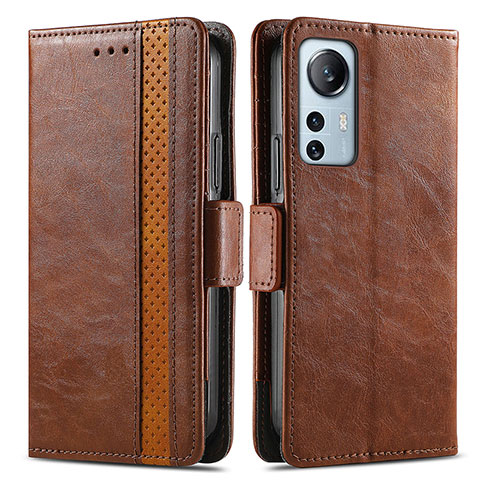 Funda de Cuero Cartera con Soporte Carcasa S02D para Xiaomi Mi 12X 5G Marron