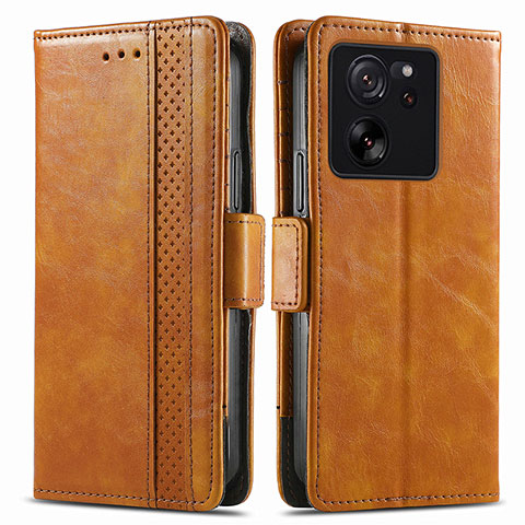 Funda de Cuero Cartera con Soporte Carcasa S02D para Xiaomi Mi 13T 5G Marron Claro