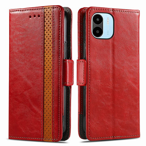 Funda de Cuero Cartera con Soporte Carcasa S02D para Xiaomi Poco C50 Rojo