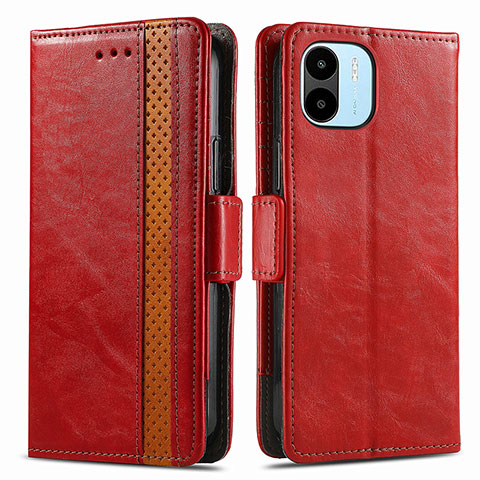 Funda de Cuero Cartera con Soporte Carcasa S02D para Xiaomi Poco C51 Rojo