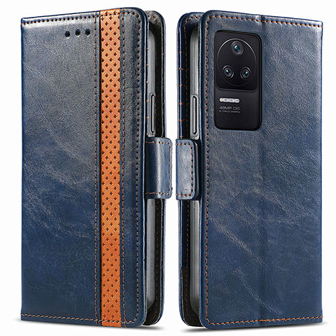 Funda de Cuero Cartera con Soporte Carcasa S02D para Xiaomi Poco F4 5G Azul