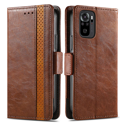 Funda de Cuero Cartera con Soporte Carcasa S02D para Xiaomi Poco M5S Marron