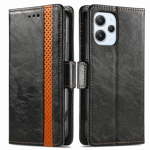 Funda de Cuero Cartera con Soporte Carcasa S02D para Xiaomi Redmi 12 4G Negro