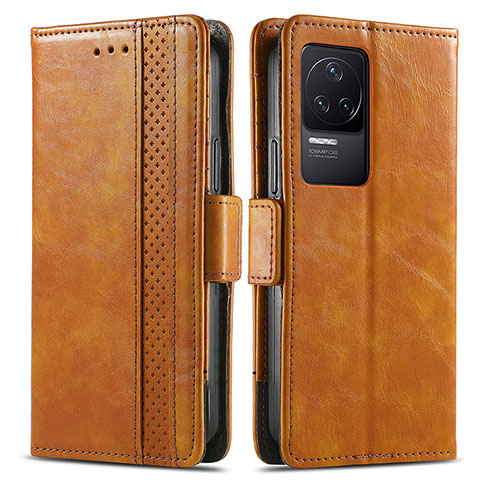 Funda de Cuero Cartera con Soporte Carcasa S02D para Xiaomi Redmi K50 5G Marron Claro