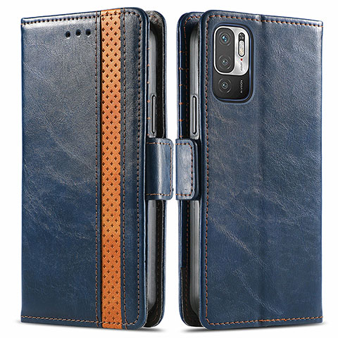 Funda de Cuero Cartera con Soporte Carcasa S02D para Xiaomi Redmi Note 10 JE 5G Azul