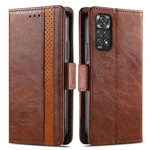 Funda de Cuero Cartera con Soporte Carcasa S02D para Xiaomi Redmi Note 11 Pro 4G Marron