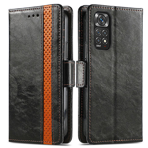 Funda de Cuero Cartera con Soporte Carcasa S02D para Xiaomi Redmi Note 11 Pro 5G Negro