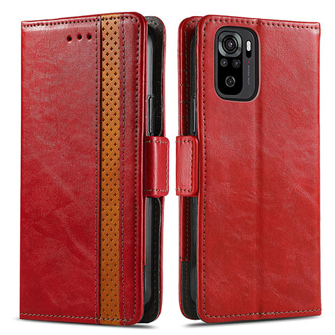 Funda de Cuero Cartera con Soporte Carcasa S02D para Xiaomi Redmi Note 11 SE India 4G Rojo