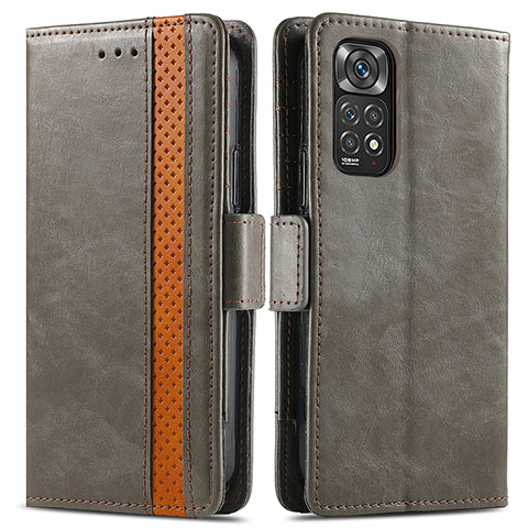 Funda de Cuero Cartera con Soporte Carcasa S02D para Xiaomi Redmi Note 11S 4G Gris