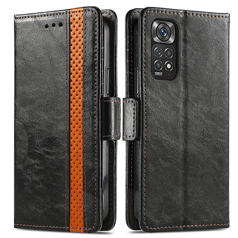 Funda de Cuero Cartera con Soporte Carcasa S02D para Xiaomi Redmi Note 11S 4G Negro