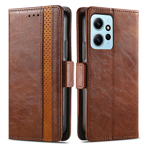 Funda de Cuero Cartera con Soporte Carcasa S02D para Xiaomi Redmi Note 12 4G Marron